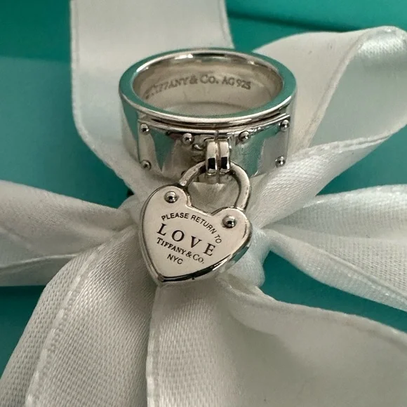 Tiffany Jewelry Tiffany Co Love Lock Heart Ring Sterling